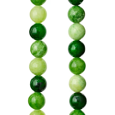 12 Pack: Green Jasper Round Beads, 10mm by Bead Landing™