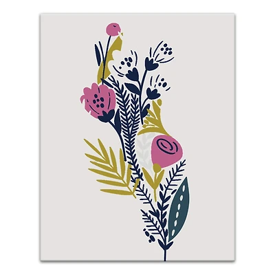 Funky Multi-Color Floral I 11" x 14" Canvas Wall Art
