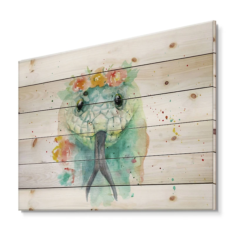 Designart - Portrait A Snake In Flowers