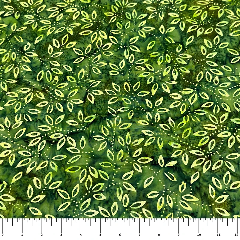 Feldman Premium Indonesian Batik Green Leaves Fabric