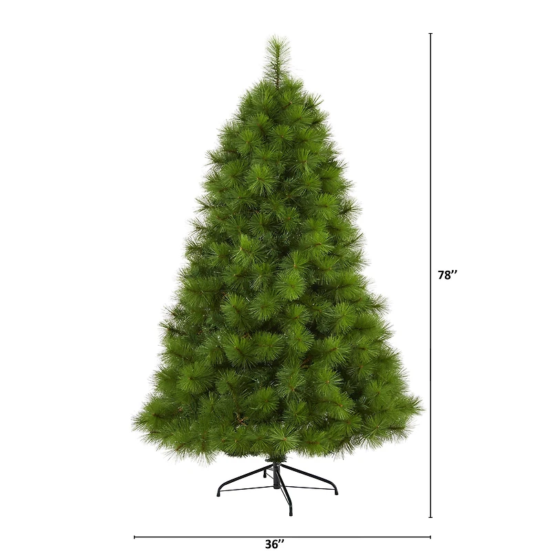 6.5ft. Pre-Lit Green Scotch Pine Artificial Christmas Tree with Clear LED Lights