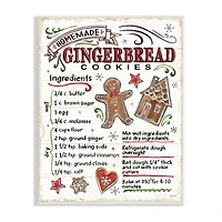 Stupell Industries 15" Homemade Gingerbread Cookies Recipe Wall Plaque