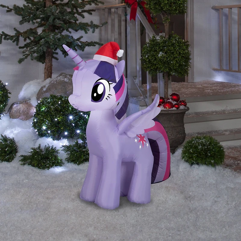3.5ft. Airblown® Inflatable Twilight Sparkle with Santa Hat