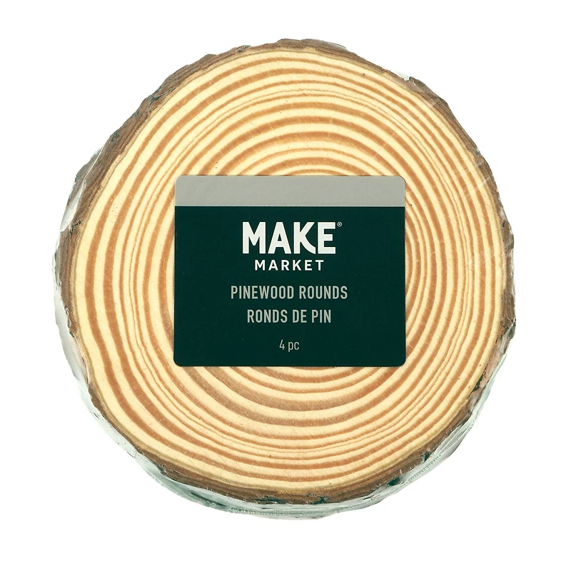 3.875" Pinewood Slices, 4ct. by Make Market®
