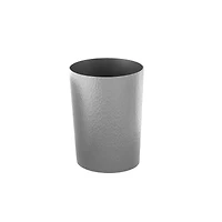 Bath Bliss Silver Hammered Textured Trash Can