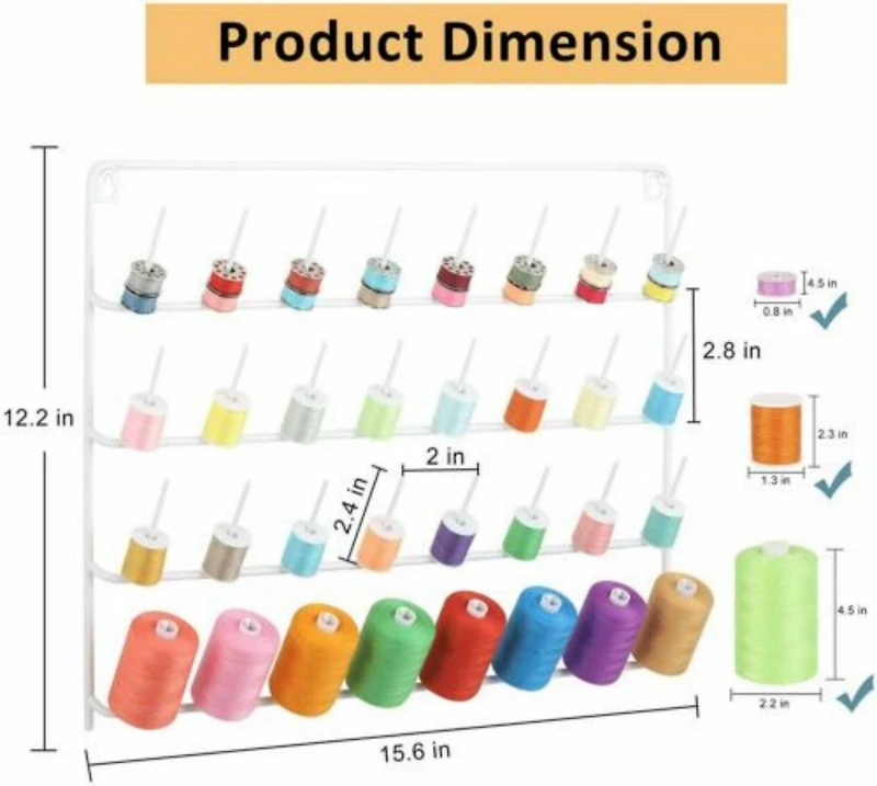 HAITARL® 32-Spool Wall-Mounted Sewing Thread Rack