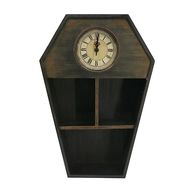 18" Weathered Coffin Tabletop Shelf with Clock by Ashland®