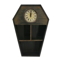 18" Weathered Coffin Tabletop Shelf with Clock by Ashland®