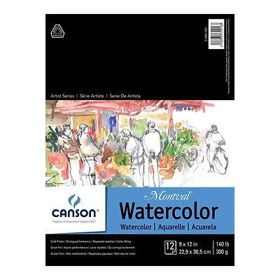 9 Pack: Canson® Montval® Artist Series Watercolor Pad, 9" x 12"