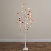 6ft. Pre-Lit Artificial Valentine's Day Twig Tree with 96 Heart Shaped LED Lights and Red Berries