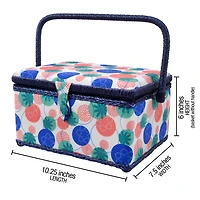 SINGER® Large Florence Floral Print Sewing Basket with Sewing Kit