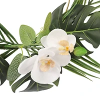 14" White Orchid & Palm Mix Mini Wreath by Ashland®
