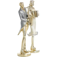 14" Gold Musician Sculpture Set