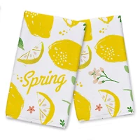 Spring Lemon Pattern Tea Towel - Set of 2