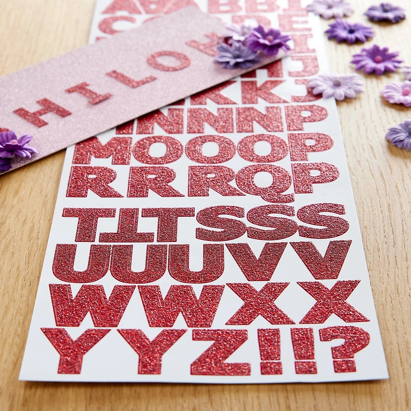 Red Glitter Alphabet Stickers by Recollections™