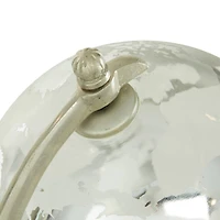 15" Silver Wood Globe