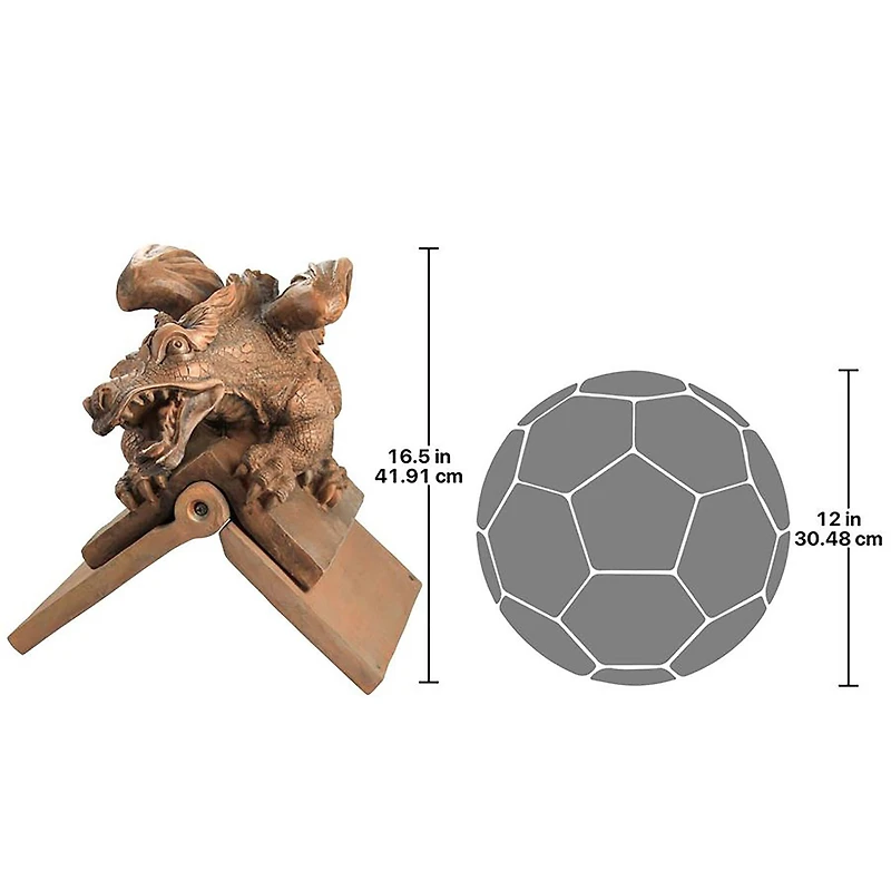 Design Toscano Apex, the Winged Dragon Sculptural Roof Cresting