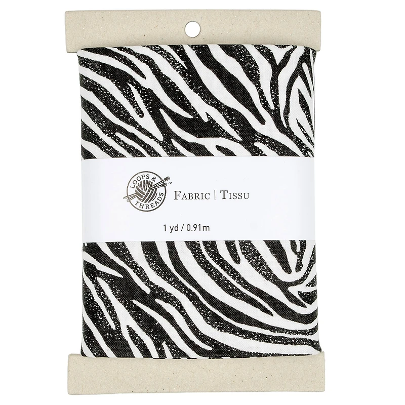 Black & White Zebra Cotton Fabric Bundle by Loops & Threads™