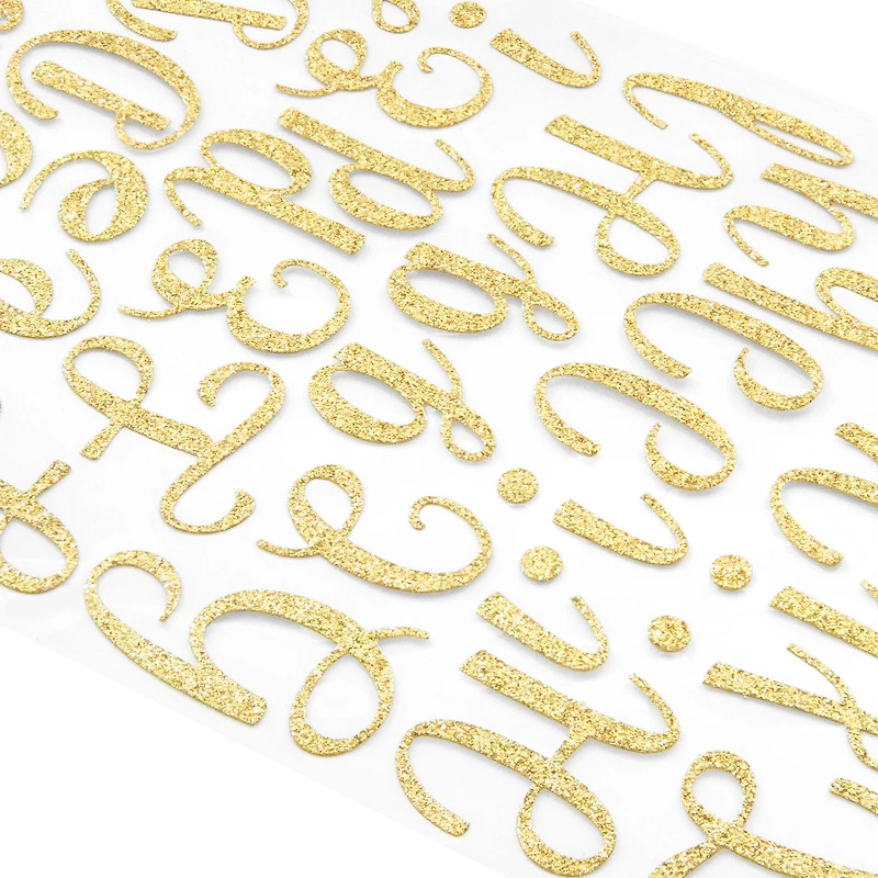 Gold Glitter Script Alphabet Stickers by Recollections™