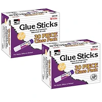 Charles Leonard White Glue Stick Class Pack, 2 Packs of 30