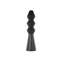 24" Black Metal Art Deco Fluted Vase