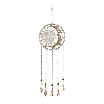Silver Sun & Moon Metal Eclectic Windchime
