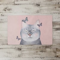 18" x 27" Cat with Butterflies Floor Mat