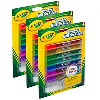 Crayola® Bold Washable Glitter Glue with Fiery Flecks™, 3 Packs of 9