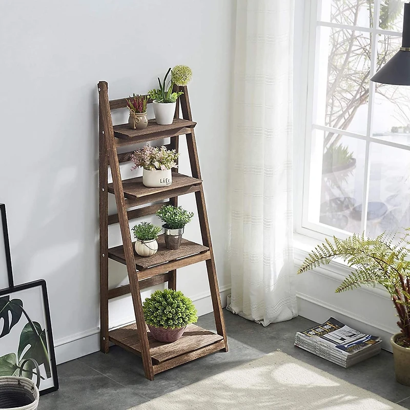 NEX™ 44" Brown 4 Tier Foldable Multifunction Plant Shelf Storage Rack