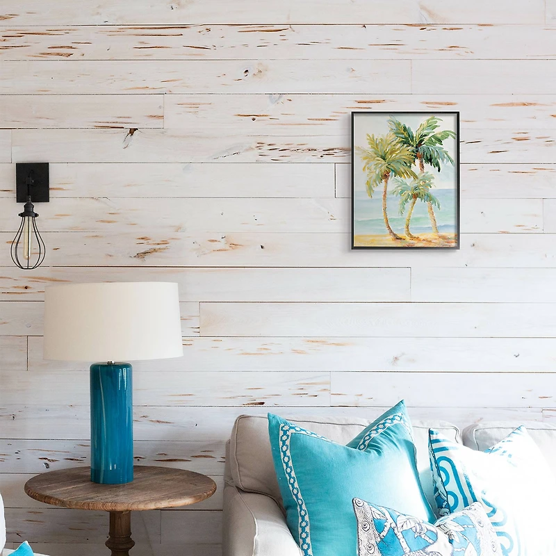 Stupell Industries Tropical Palm Trees on Coastal Beach Sand in Frame Wall Art