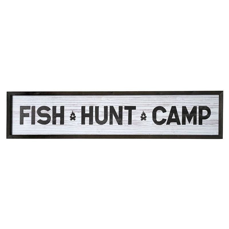 American Art Décor™ 36" Fish, Hunt, Camp Wood Novelty Wall Sign