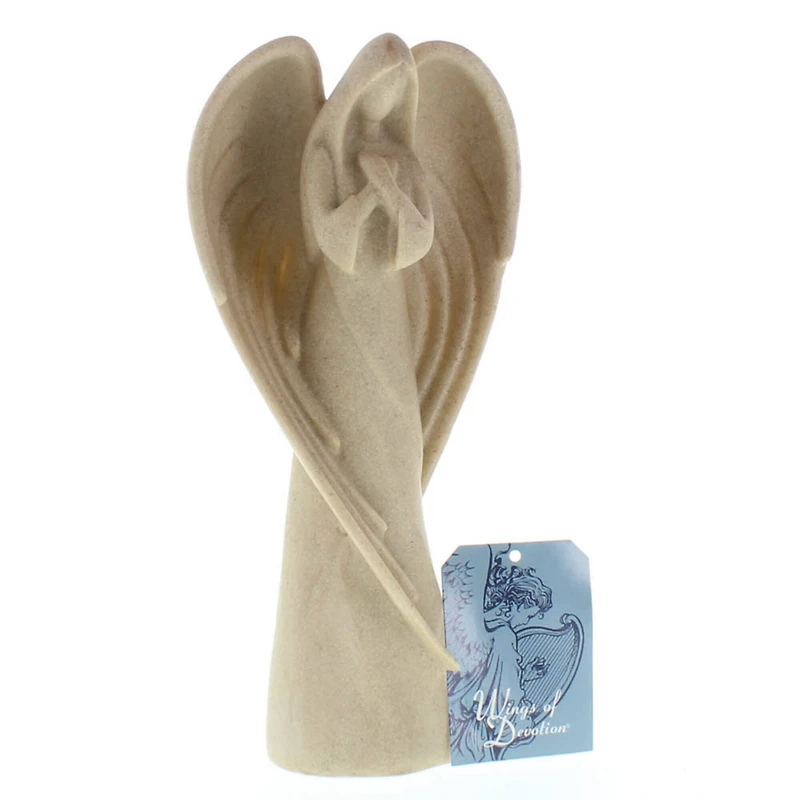 Elegant Minimalistic Guardian Angel Figurine Prayer Statue 4.5" x 2.38" x 9.25