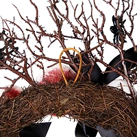 24'' Unlit Eyeballs and Spiders Halloween Twig Wreath