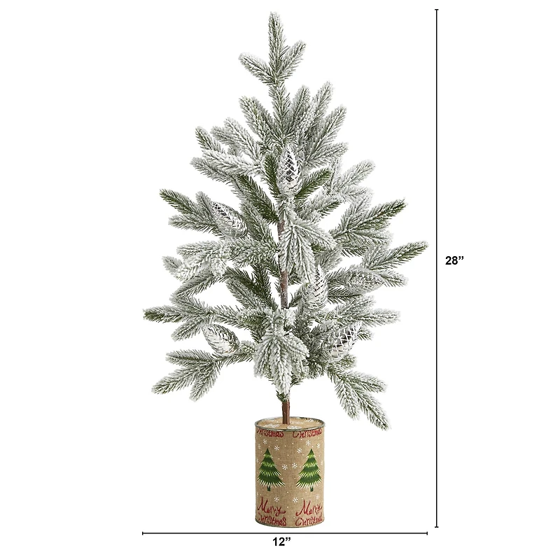 2.5ft. Unlit Flocked Christmas Artificial Christmas Tree