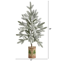 2.5ft. Unlit Flocked Christmas Artificial Christmas Tree