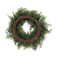 24" Green Buckler Fern & Grass Wreath