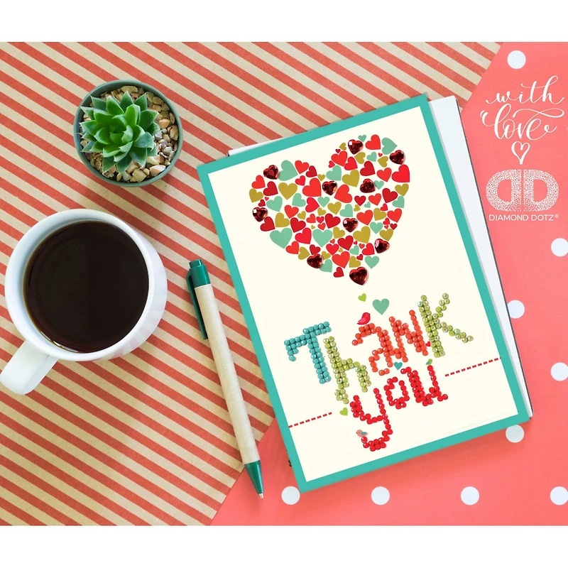 Diamond Dotz® Thank You Heart Diamond Painting Greeting Card Kit