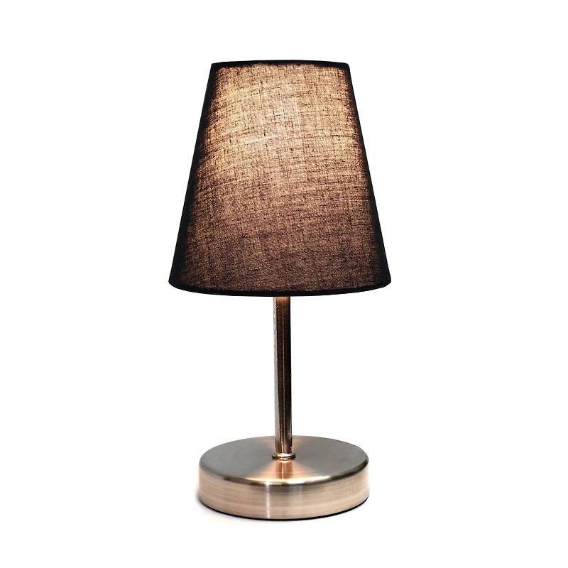 Creekwood Home Nauru 10.5" Sand Nickel Petite Metal Stick Table Lamp