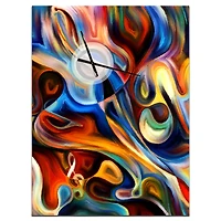 Designart 'Abstract Music And Rhythm Modern Rectangular Wall Clock
