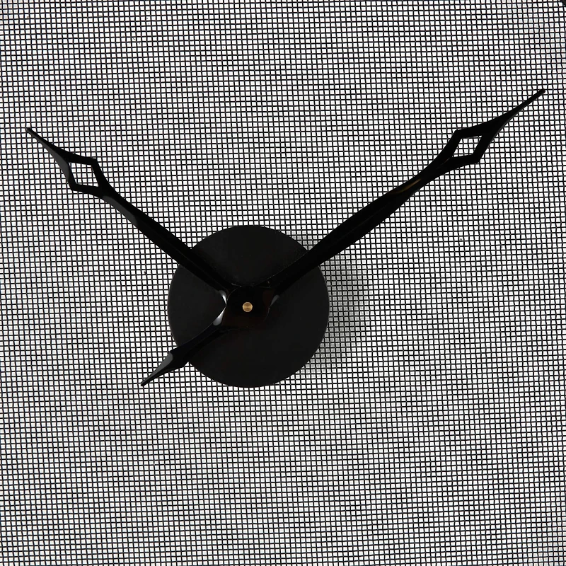 Industrial Black Metal & Gray Mesh Wall Clock