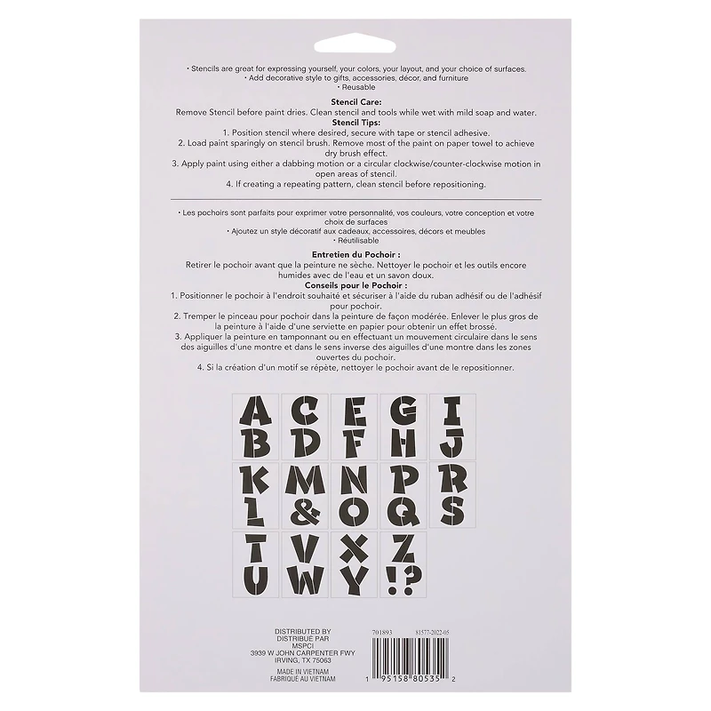 4.5" Comic Serif Alphabet Stencils by Craft Smart®