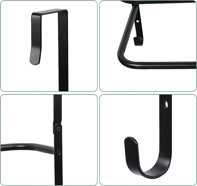 Black Over The Door Towel Rack Bathroom with Hooks