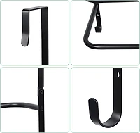 Black Over The Door Towel Rack Bathroom with Hooks