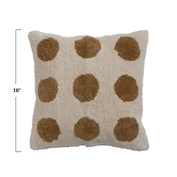 Hello Honey® Cream & Mustard Dots Cotton Tufted Pillow Cover with Chambray Back