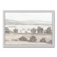 Neutral Calm Landscape White Framed Canvas