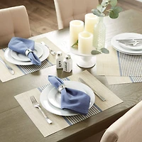 DII® French Blue Middle Stripe PVC Woven Placemat, 6ct.