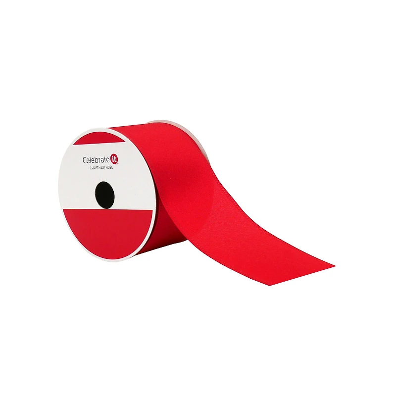 2.5" x 20ft. Red Wired Sateen Ribbon by Celebrate It®