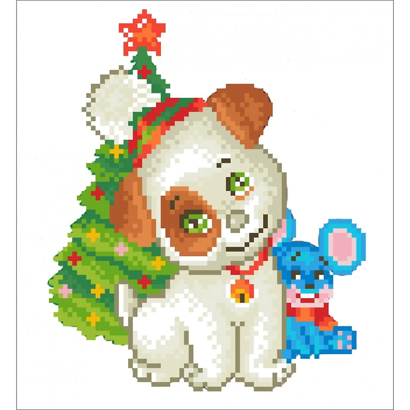 Diamond Dotz® Beginner Christmas Pup & Mouse Diamond Facet Art Kit