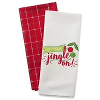 DII® Assorted Jingle On Holiday Printed Dishtowel Set