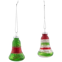 9ct. 3.25" 2-Finish Silver, Red & Green Glass Ornaments
